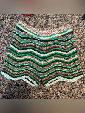 Free People Green micro shorts